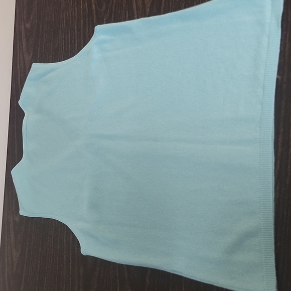 Talbots Women’s Sweater Twin Set Cashmere Cardigan Sz Large Aqua 2 Piece - Picture 10 of 10